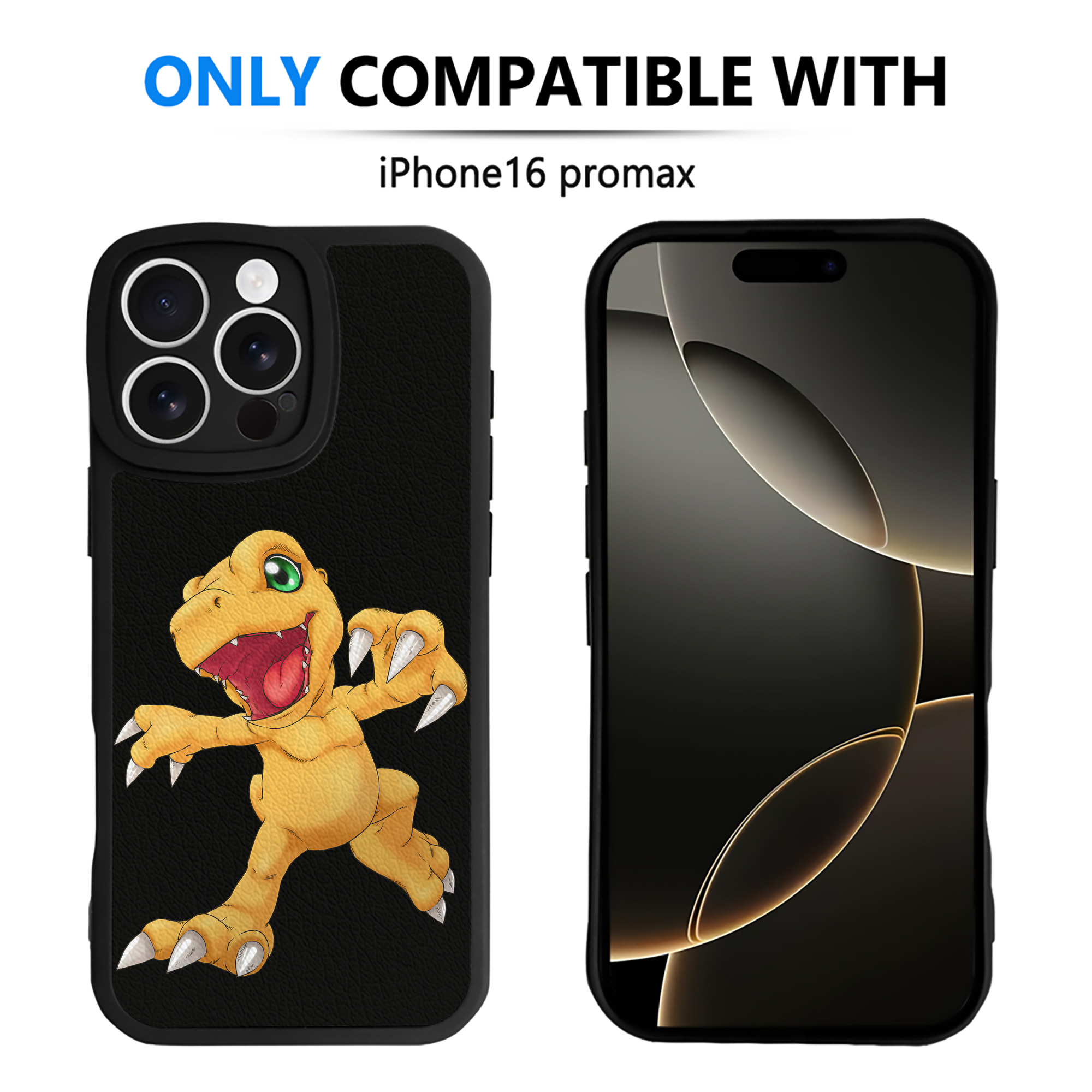 （画像用） Digimon デジタルモンスター/デジモン 【iPhone 16シリーズ対応】シリコンスマホケース（レザー調） 材質：シリコン